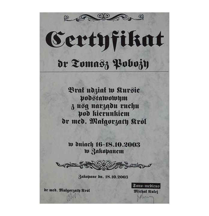 USG narządu ruchu — kurs podstawowy