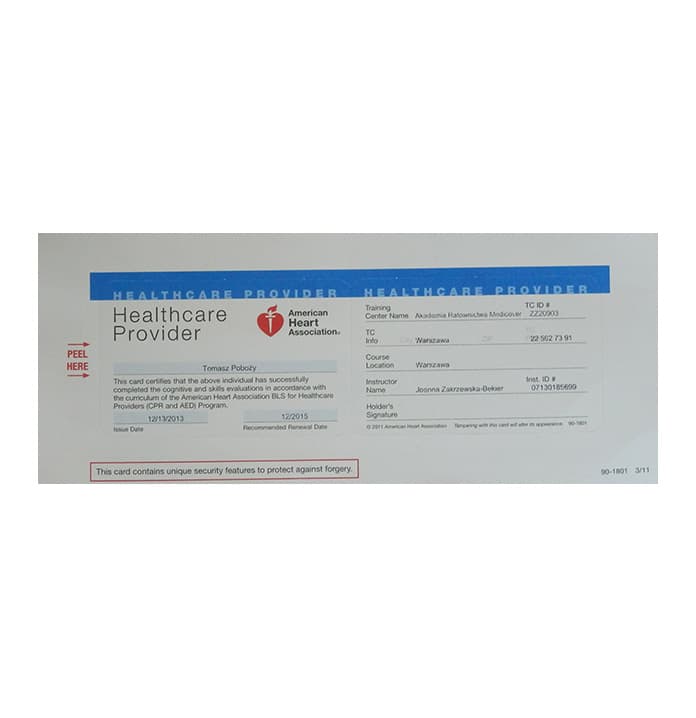 Healthcare Provider — BLS/AED