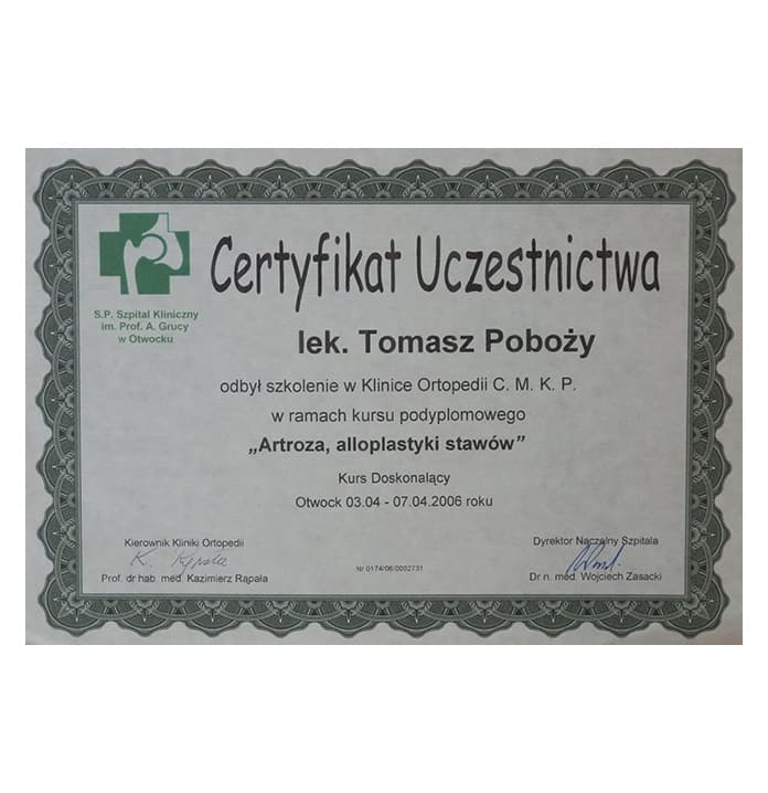 Artroza, alloplastyki stawów